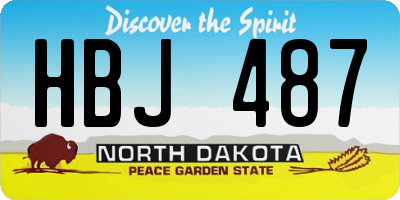 ND license plate HBJ487