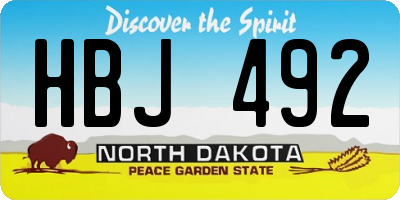 ND license plate HBJ492