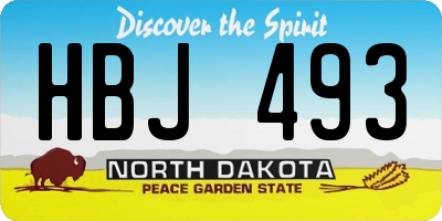 ND license plate HBJ493