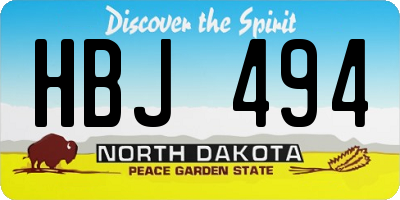 ND license plate HBJ494