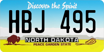 ND license plate HBJ495