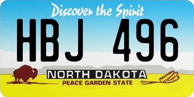 ND license plate HBJ496