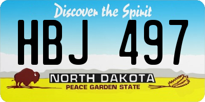 ND license plate HBJ497