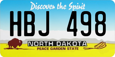 ND license plate HBJ498