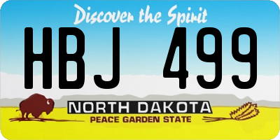 ND license plate HBJ499