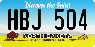 ND license plate HBJ504