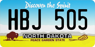 ND license plate HBJ505