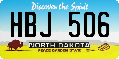 ND license plate HBJ506