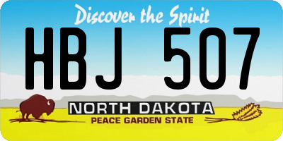 ND license plate HBJ507