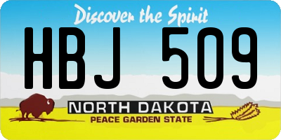 ND license plate HBJ509