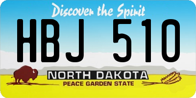 ND license plate HBJ510