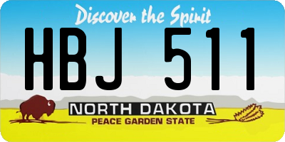 ND license plate HBJ511