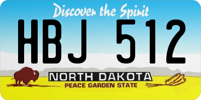 ND license plate HBJ512