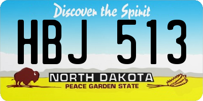ND license plate HBJ513