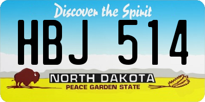 ND license plate HBJ514