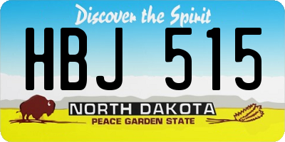 ND license plate HBJ515