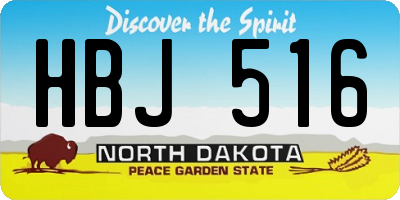 ND license plate HBJ516