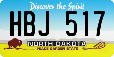 ND license plate HBJ517