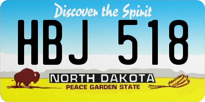 ND license plate HBJ518