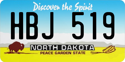 ND license plate HBJ519