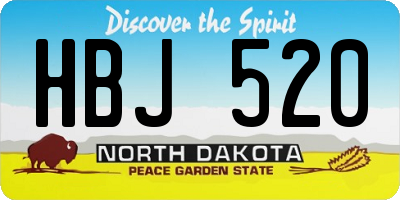 ND license plate HBJ520