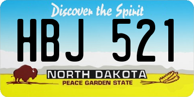 ND license plate HBJ521