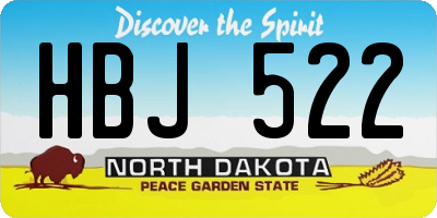 ND license plate HBJ522