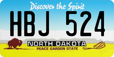 ND license plate HBJ524