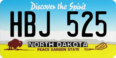 ND license plate HBJ525