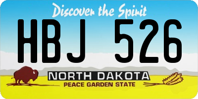 ND license plate HBJ526