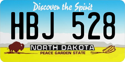 ND license plate HBJ528