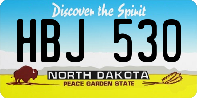 ND license plate HBJ530