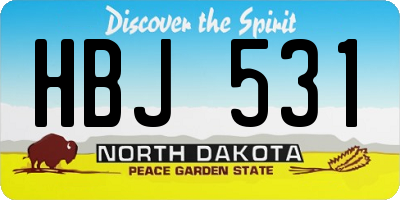 ND license plate HBJ531