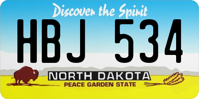 ND license plate HBJ534