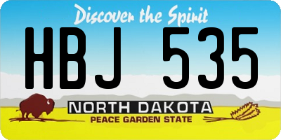 ND license plate HBJ535