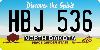 ND license plate HBJ536