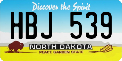 ND license plate HBJ539