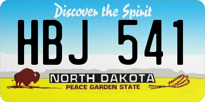 ND license plate HBJ541