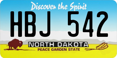 ND license plate HBJ542