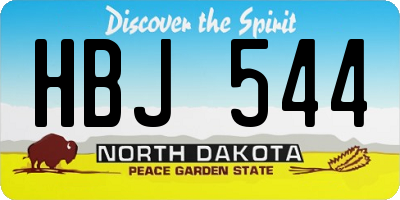 ND license plate HBJ544