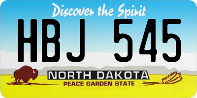 ND license plate HBJ545