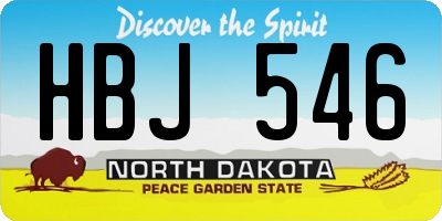 ND license plate HBJ546