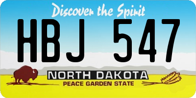 ND license plate HBJ547