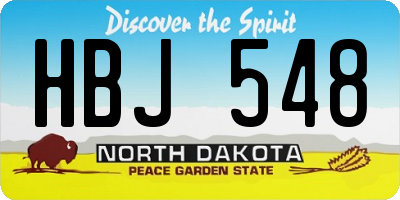 ND license plate HBJ548