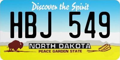 ND license plate HBJ549