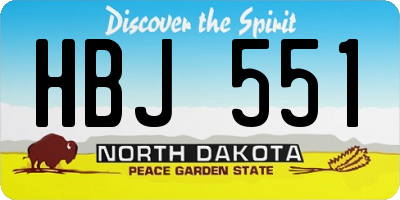 ND license plate HBJ551