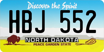 ND license plate HBJ552