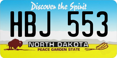 ND license plate HBJ553