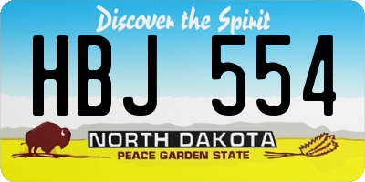 ND license plate HBJ554