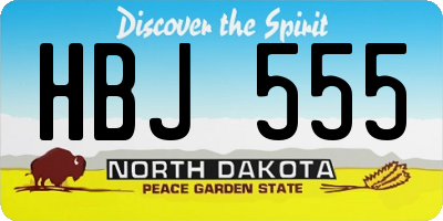 ND license plate HBJ555